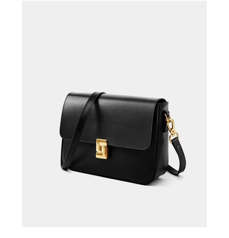 100% Genuine Leather Women Crossbody Bag Fashion Small Square Bag High Quality Cowhide Women's Commuter Shoulder Bag
