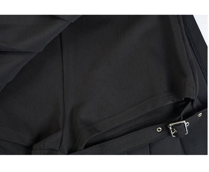 Punk Mall Goth Shorts Skirt Women Y2k E-girl Streetwear Harajuku Leg Ring Buckle Detachable High Waist Emo Alt Clubwear