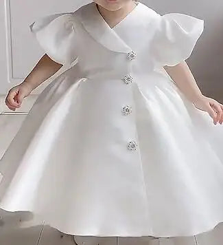 Classic Beading Princess Dresses For Kid Girls Birthday Party Infant Luxury Ball Gown Children Baptism Childen Formal Dresses
