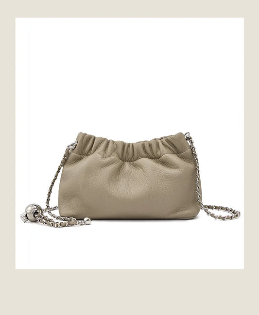 Genuine leather cloud bag Shoulder Bag Handbag Women's Crossbody Bags Cowhide Underarm Small chain Dumpling bag ladies korea