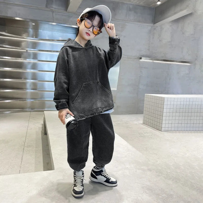 Hoodies Set Boys Clothes Outdoor Children Children's Clothing 7 To 12 Years 8 Autumn Winter Suit for Boy Outfit Child Top Bottom