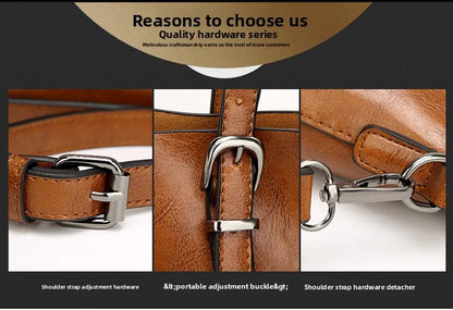 Women's Genuine Leather Tote Bag, Waterproof Multi Purpose Casual Shopping Outings Work Handbag Women Shoulder Crossbody Bags