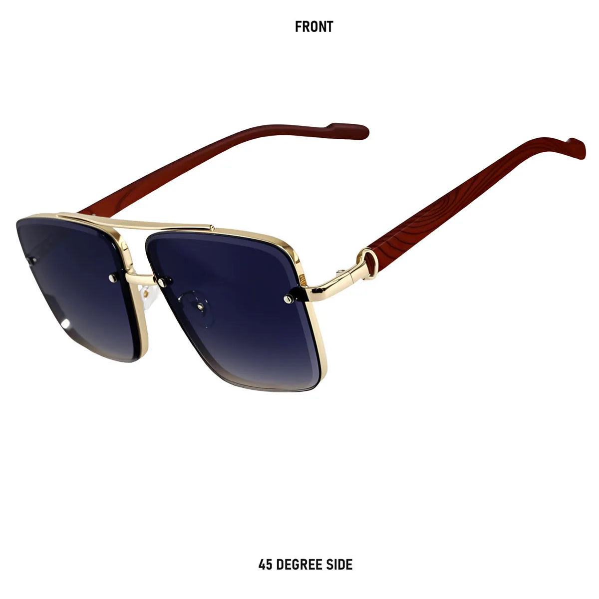 UV400 Protection Square Sunglasses Women Trendy Beach Vacation Brand Design Wooden Vintage Retro Sunglass Men Fashion Glasses