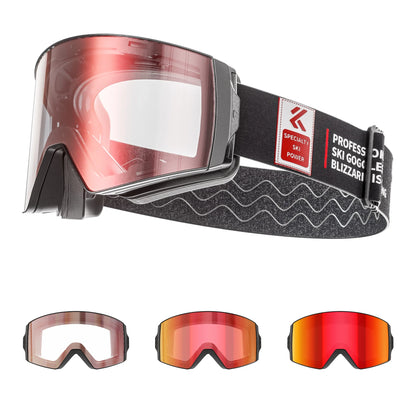 Photochromic Ski Goggles Magnetic Anti-Fog Lenses UV400 Protection Men Women Ski Goggles Snow Sunglasses Sports Eyewear