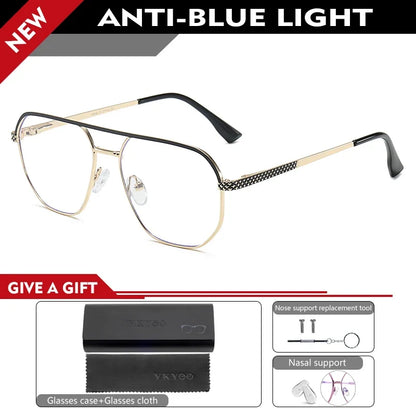Fashion Metal Eyeglasses Frames New Double-Beam Eyeglasses Frames Anti-Blue Light Eyeglasses Customizable Prescription