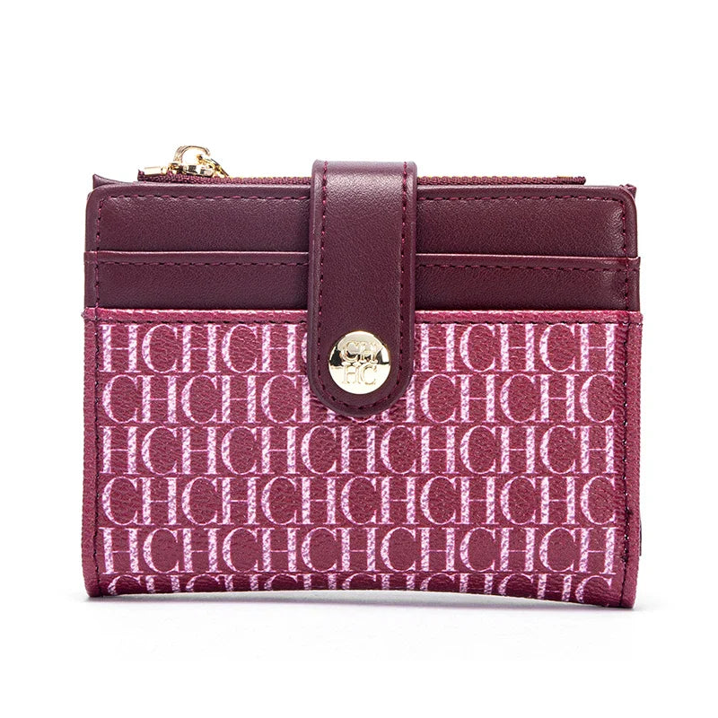 Women's Wallet Simple Wine Red Zero Wallet Credit Card Bag