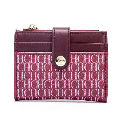 Women's Wallet Simple Wine Red Zero Wallet Credit Card Bag