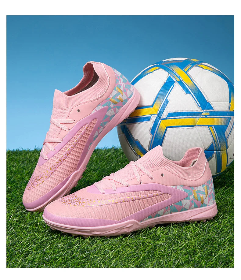 New Kid Match Boys Football Boots Sports Shoes Match Soccer Shoes Outdoor Sneakers Professional Non-Slip Comfortable Unisex