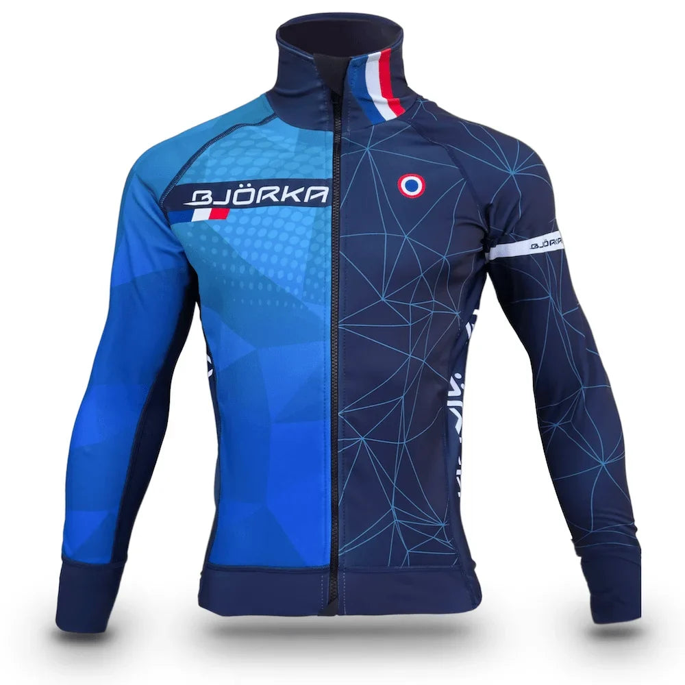 Winter Cycling Thermal Fleece Long Sleeve Jerseys Chamarras De Hombres Men's Pro Team Bicycle Jackets 3 Rear Pockets Coat
