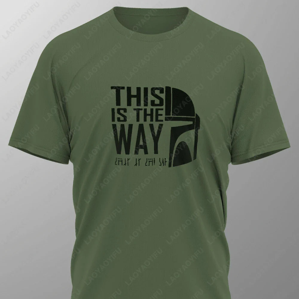 THIS IS THE WAY Mandalorian T-Shirt Tee Screen Printed Design New  Summer O-neck Male Classic Breathable simple Short-sleev