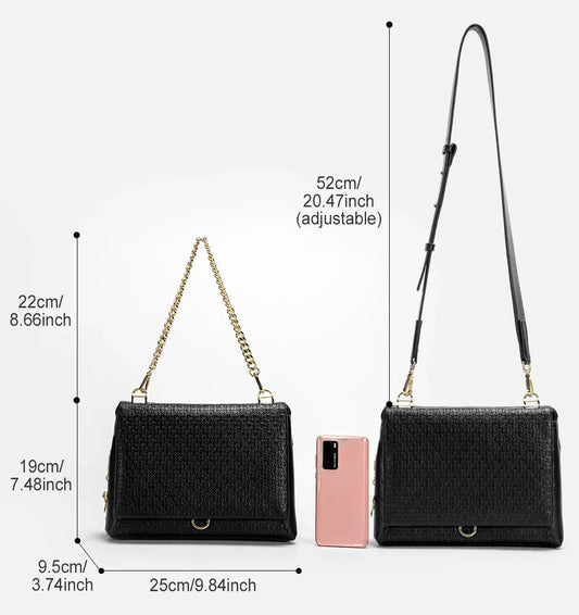 Women's Bag Popular Vintage Style Fashion Classic Printed Female Shoulder Bag Simple and Elegant Basic Ladies Commuting Handbag