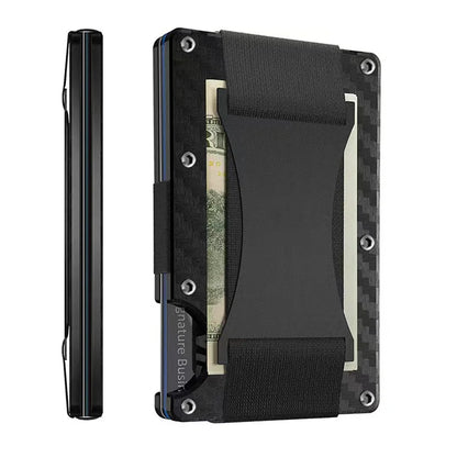 Étui portefeuille mini slim en fibre de carbone forgée, organisateur pour homme, Cartera Tarjetero Hombre, porte-cartes de crédit, cadeau de luxe