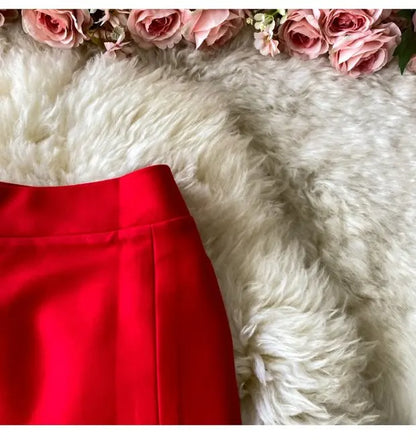 Ele High Waist Midi Skirt Slim Fit Pure Color Asymmetrical OL Busin Women's Faion Spring Ci Commute High Waist