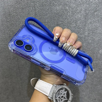 Premium Macaroon Shockproof Case for IPhone 17Air 16 15 14 Plus 13 12 11 Pro Max for Mag-safe Magnetic Transparent Lanyard Cover