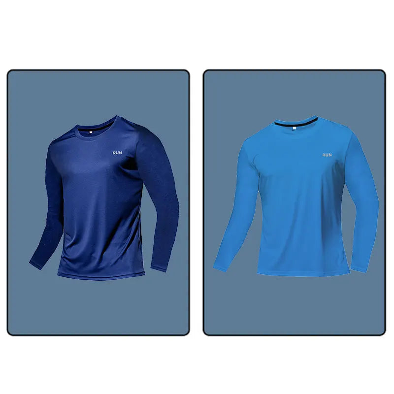 Men Long Sleeve Sport T-shirt Quick Dry Running Shirt Breathable Anti-sweat Top Gym T Shirt Men Fitness Gym Clothing Men 2023