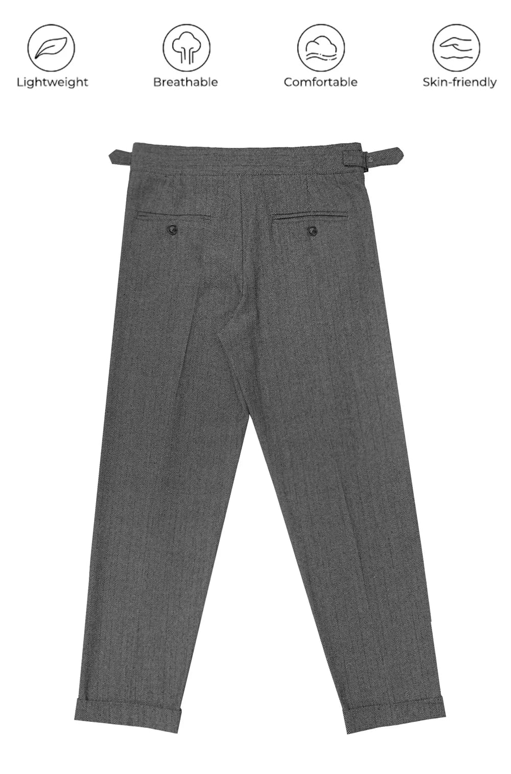 Men's Elegant Tailored Pants High Waist Trousers Autumn Winter New Style Italian Neapolitan Light Business Casual Folded Design