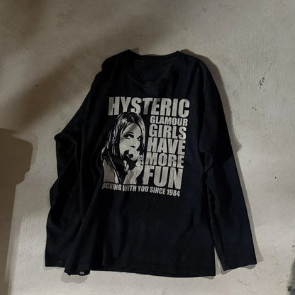 Anime Girl Top Y2k Clothes Women Clothing Female 90s Clothes Vintage Graphic T Shirts Long Sleeve Women's T-shirts Harajuku Kpop