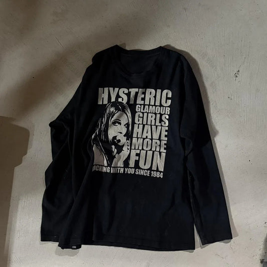 Anime Girl Top Y2k Clothes Women Clothing Female 90s Clothes Vintage Graphic T Shirts Long Sleeve Women's T-shirts Harajuku Kpop