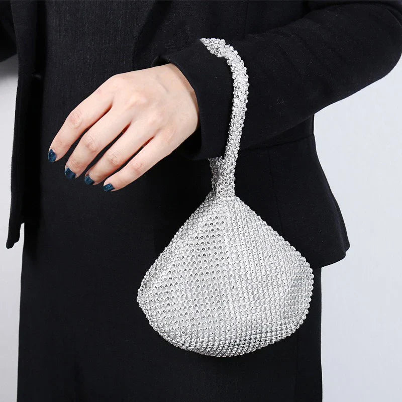 Fashion Designer Evening Bag Ladies Rhinestone Clutch Soft Purse Handbag for Women Party Gift Wedding Accessories Daily Use