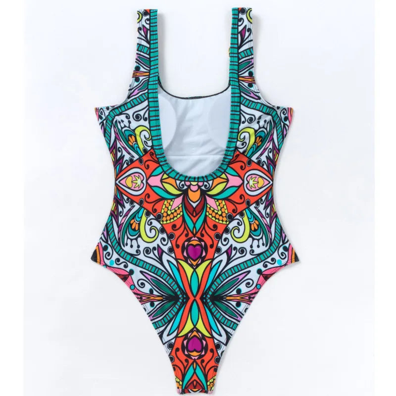 Sexy Print Swimwear Female One Piece Swimsuit Closed Push Up Women's Swimming Wear Bathing Suits Bodysuit Beach Pool Bather 2025