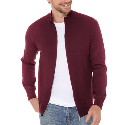 Men's Zipper SweatCoats Casual Cardigan Sweaters Stand Cold Blouse Knitwear Winter Outdoor Jumper Warm Streetwear