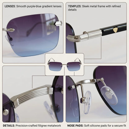 Rimless Sunglasses Women Trendy 2026 Metal Square Sunglass Men Luxury Fashion Glasses Vintage Dropshipping Lunette Soleil Femme