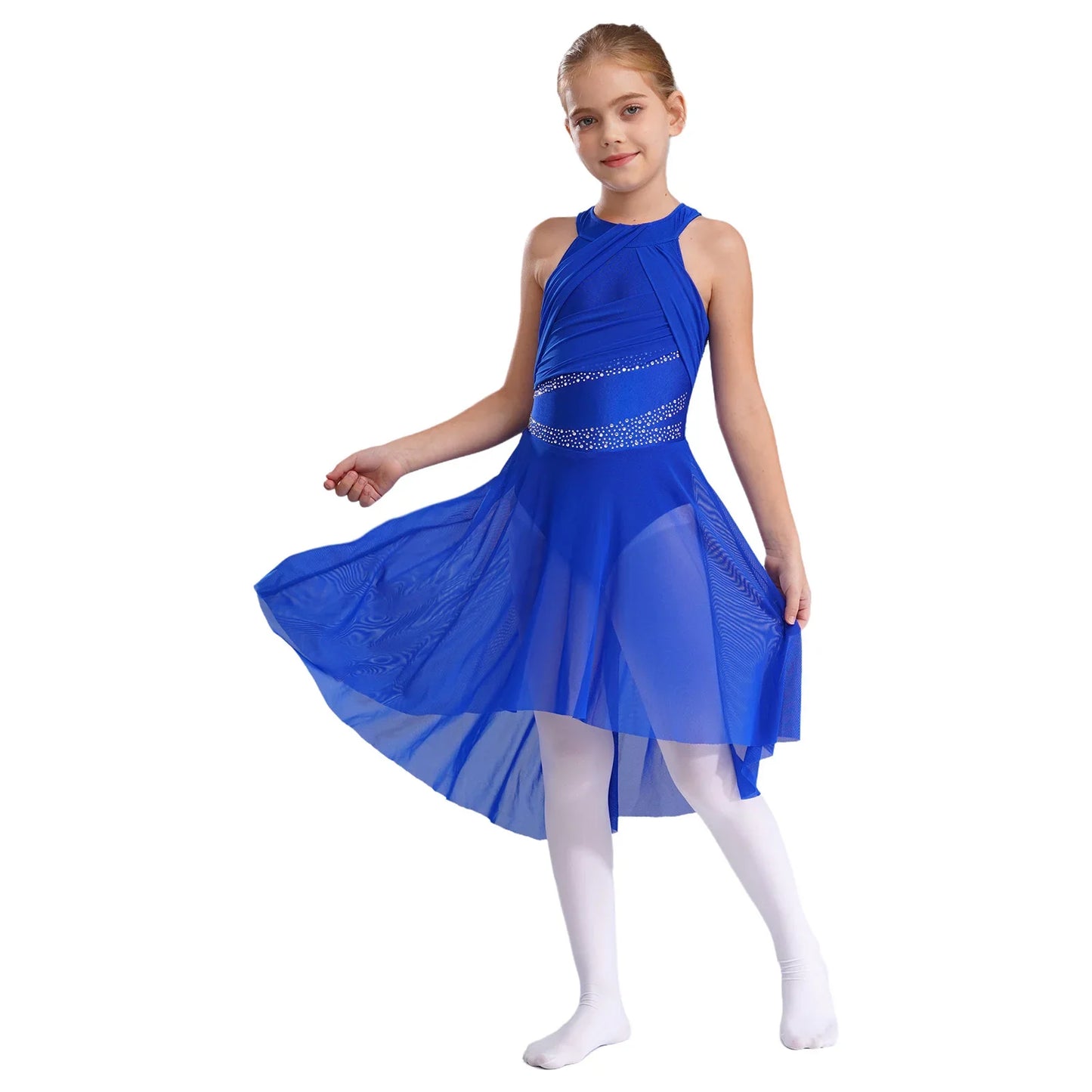 Toddler Girls Rhythmic Gymnastics Ballet Lyrical Contemporary Dance Costume Rhinestone Leotard Skating Jersey Tango Dresses