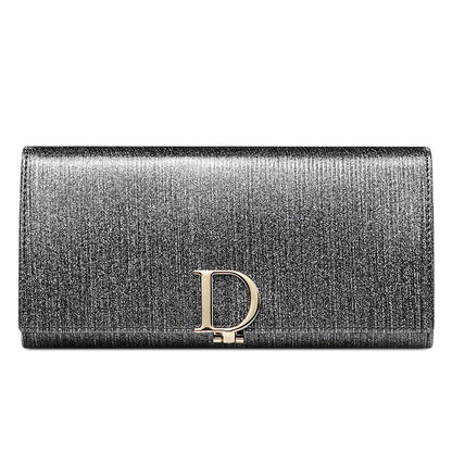 2025 New Women's Wallet, Long Wallet, Pearl D-Buckle, Large Capacity, Multiple Slots, Genuine Cowhide Wallet, Clutch Bag
