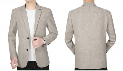 Sky Blue Men's Suit Jacket Thin Blazers Spring Autumn Solid Business Formal Wear Men Clothing Wedding Coat Oversize 4XL