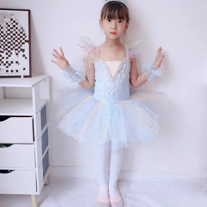 Summer Ballet Dress Girl Dance Costumes Ballet Leotards Casual Kids Dresses Tutu Ballerine Girls Clothes Vestidos Children's Day