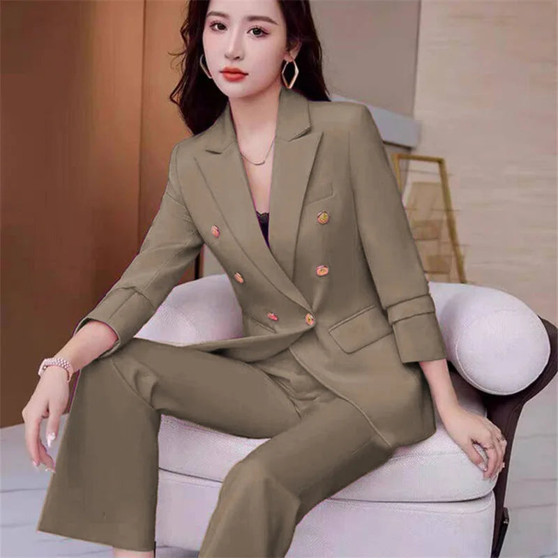 New Advanced Design Women's Suit Jacket Korean Style Spring Autumn Professional White Collar Small Western Clothes