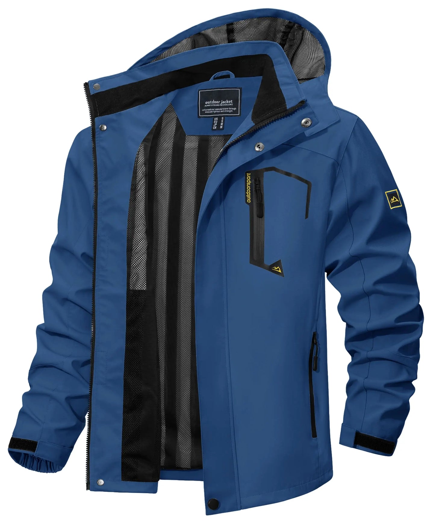 Spring Autumn Lightweight Jackets Mens Mesh Lined Waterproof Rain Jacket Outdoor Fishing Hiking Jacket Male Windbreaker