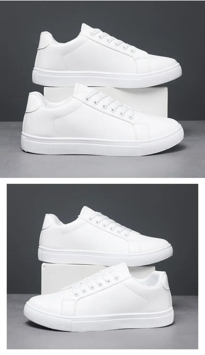 White Black Men Shoes Comfortable Casual Skateboard Shoes Men Solid Leisure Sneakers Lightweight Walking Shoes