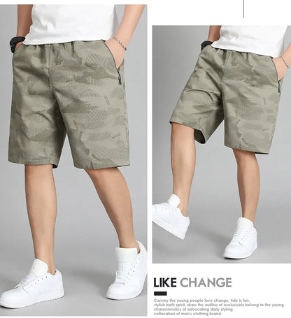Mens Elastic Waist Casual Shorts Quick Dry Sweat Shorts Relaxed Fit Work Shorts Loose Casual Cotton Running  Short