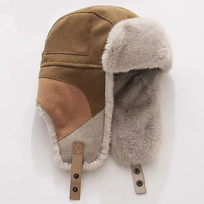 Russian Hat Men Women Winter Fur Hats Male Female Patchwork Russian Hat Thick Warm Ski Earflap Cap Windproof Bomber Hats