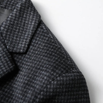 Autumn Winter New Fashion Men's Simple  Casual Business Trendy Loose Cotton Suit Blazers Male Houndstooth Coats Tops Clothes
