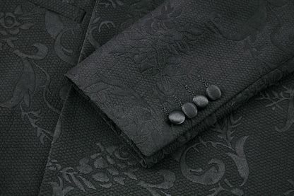 2025 High End Light Luxury Jacquard Hot Diamond Green Fruit Collar Wedding Suits for Men,Black/white Mens Evening Dress 2 Piece