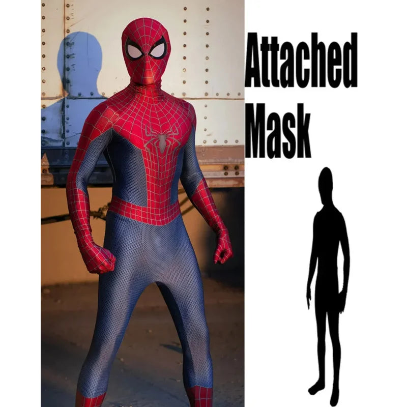 ♥ New 2025 Halloween Men TASM 2 Spider Cosplay Costume Superhero Zentai Suit Adults Boys Male Full Bodysuit ★ Bear House