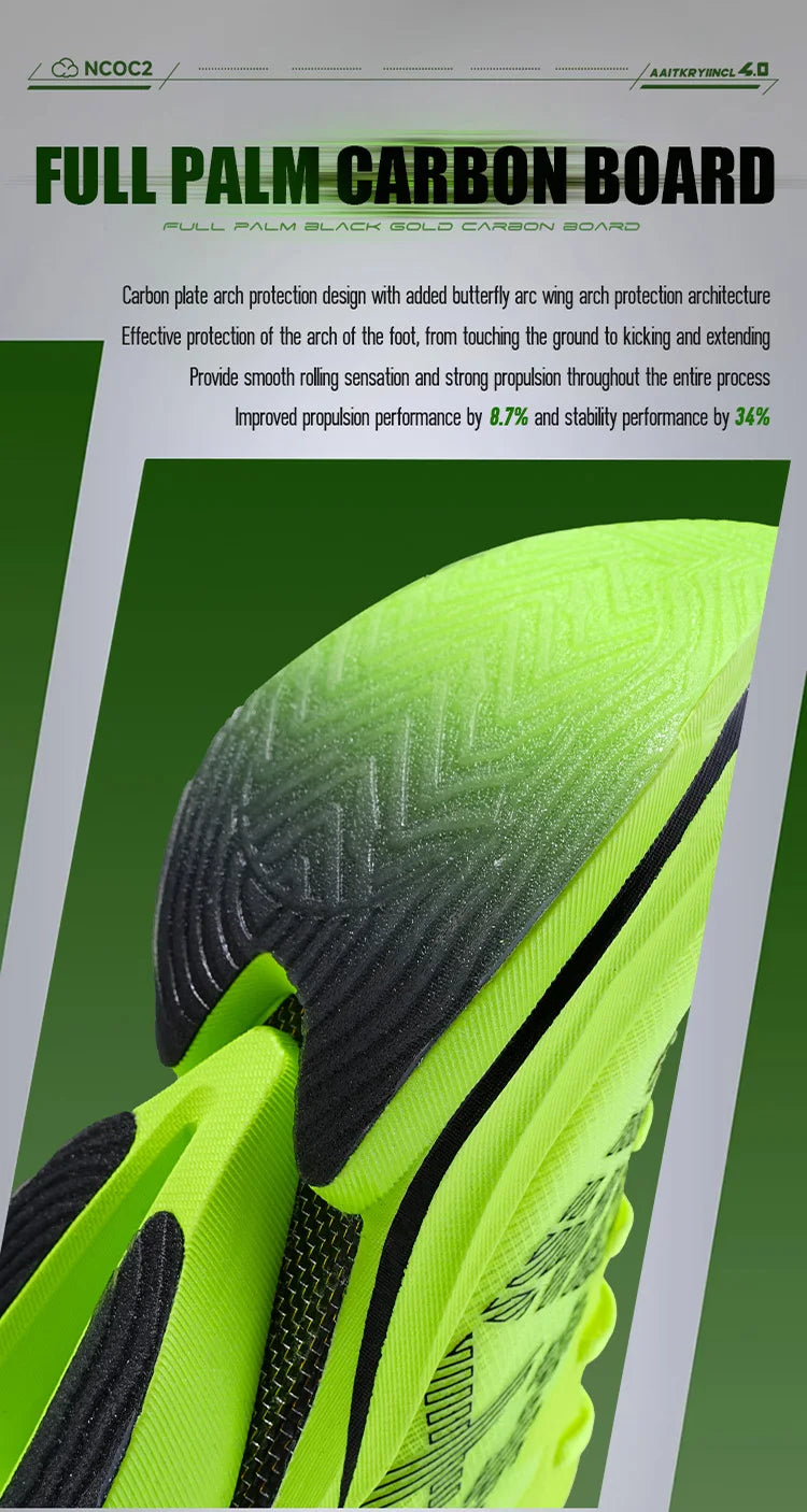 Carbon Plate Sports Shoes Marathon Professional Running Shoes Shock Absorbent Breathable Jogging Shoes Unisex 095