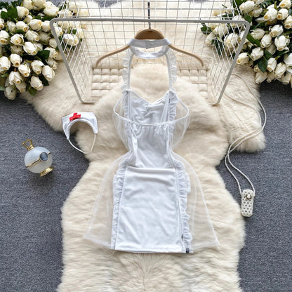 Woman Plus Size Sexy V-Neck Strap Dress Lace Trim Slim Short Dress Women Fashion Comfortable Dress Party Hotsweet