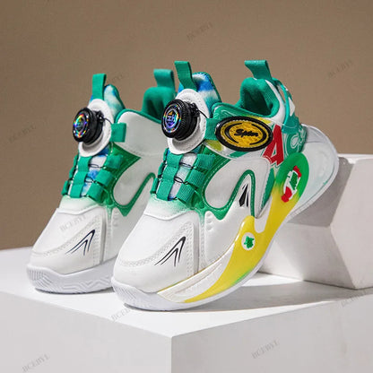 Baby Boys Summer Hot Sale Fashion New Soft Thick Sole Basketball/Football Sneakers Thick Sole Kids Sports Vulcanized Shoes