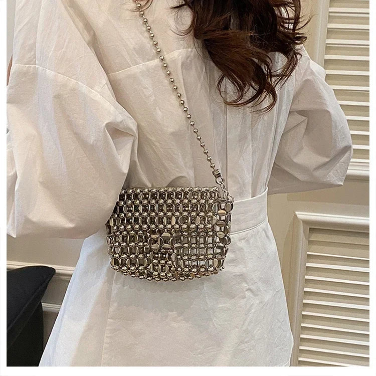 PU Sense of Luxury Solid Color Evening Bags Hollow Out Temperament 2025 Hot Sale Ladies Bags Versatile Fashion Shoulder Bags