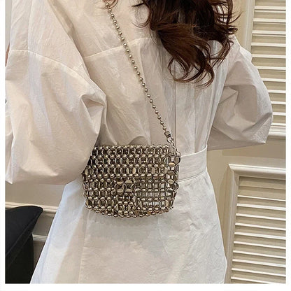 PU Sense of Luxury Solid Color Evening Bags Hollow Out Temperament 2025 Hot Sale Ladies Bags Versatile Fashion Shoulder Bags