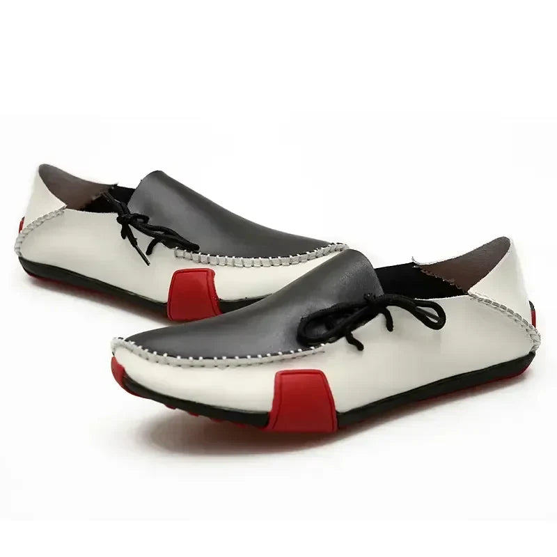 Men Shoes Leather Casual 2025 Italian Soft Men Loafers Handmade Moccasins Breathable Slip on Boat Shoes Zapatos Hombre