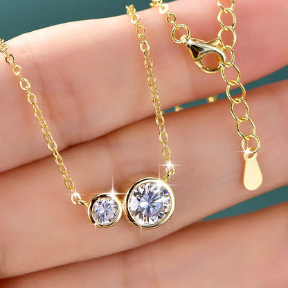 GRA Certified D VVS1 1.0CT Moissanite Diamond Round Pendant Necklace for Women Chain Fine Neck Jewelry Gifts Collares