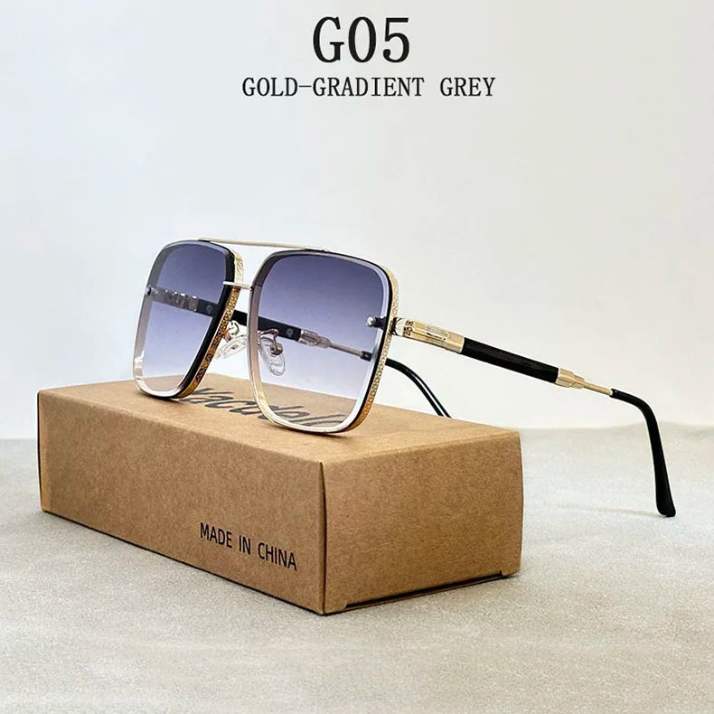 Square Sunglasses For Men 2024 Vintage Fashion Glasses Luxury Retro Sunglasses Women Trendy Vacation Shades Gafas De Sol Hombre