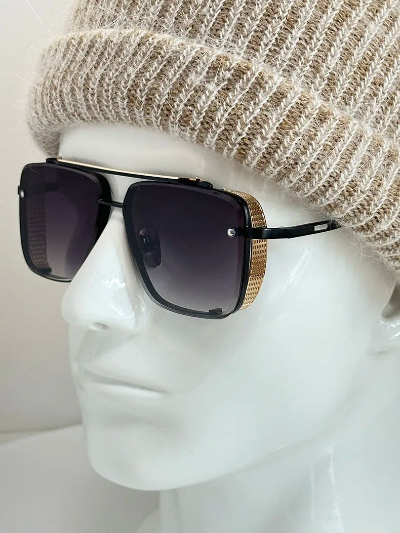 Metal Punk Sunglasses For Men Vintage Square Fashion Glasses 2024 Vacation Sunglasses Women Trendy Gafas De Sol Hombre Zonnebril