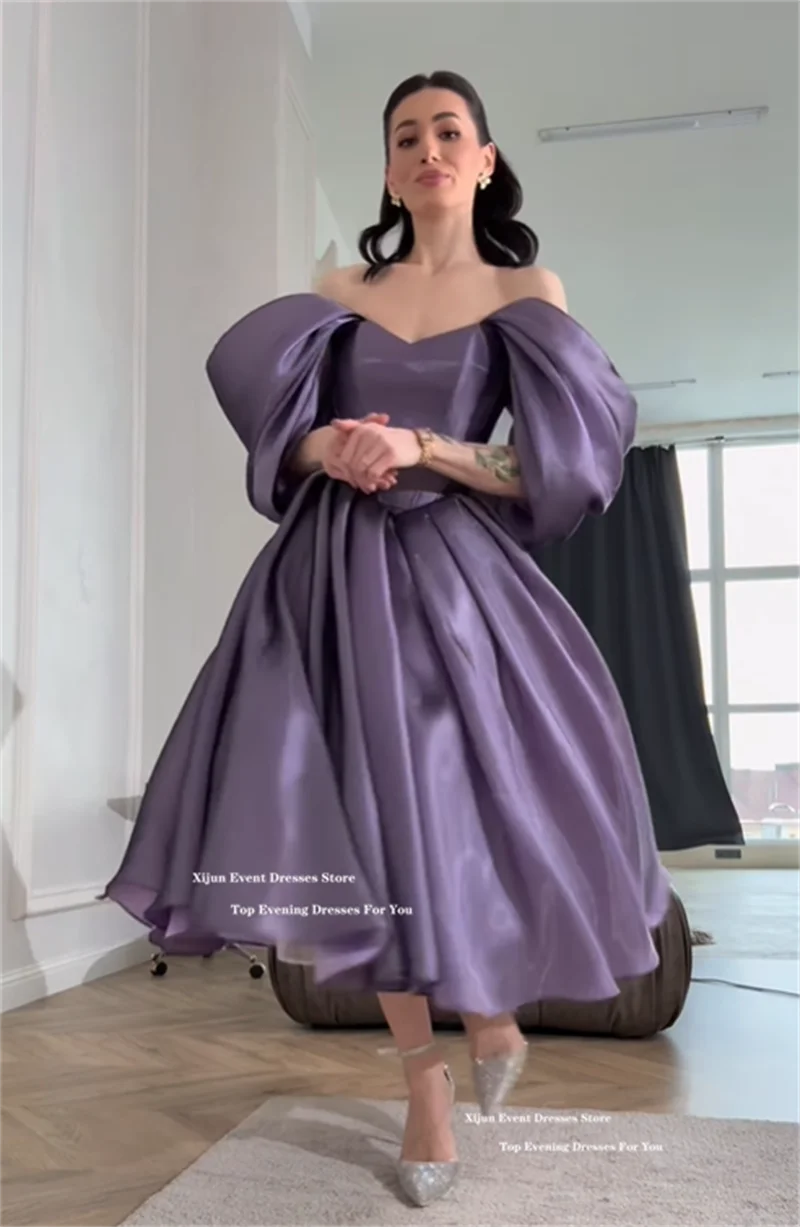 Modern Lilac Evening Dresses Off The Shoulder Sweetheart Prom Dress A-Line Formal Birthday Party Dresses 2026 Customized