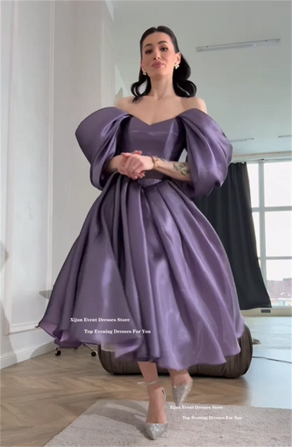 Modern Lilac Evening Dresses Off The Shoulder Sweetheart Prom Dress A-Line Formal Birthday Party Dresses 2026 Customized