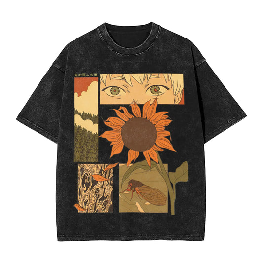 Men T-Shirt The Summer Hikaru Died  Washed T-Shirts Trendy Cool  Summer Tee Shirt Streetwear Design Cotton Clothes Birthday Gift